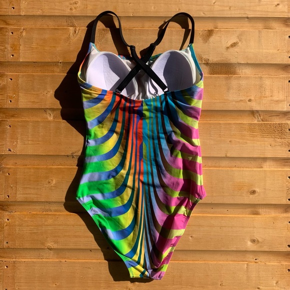 NWOT NEW Technicolor Multicolor Colorful One Piece Swimsuit Gottex Profile Sport - Picture 16 of 17